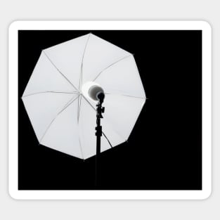 flash umbrella on black Sticker